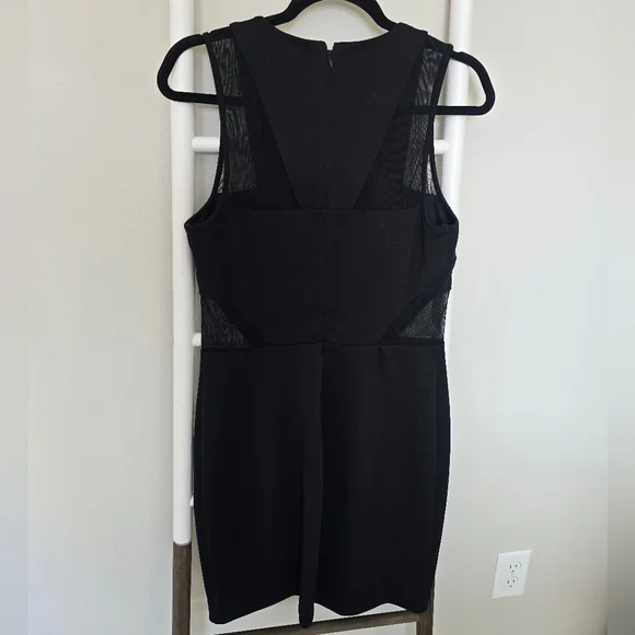 Express Black Mesh Panel Mini Dress - Picture 6 of 8